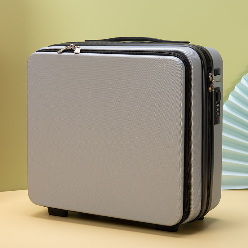 Mini 16-inch password box storage box, front-opening portable suitcase, cosmetic case that can be hung with a large box