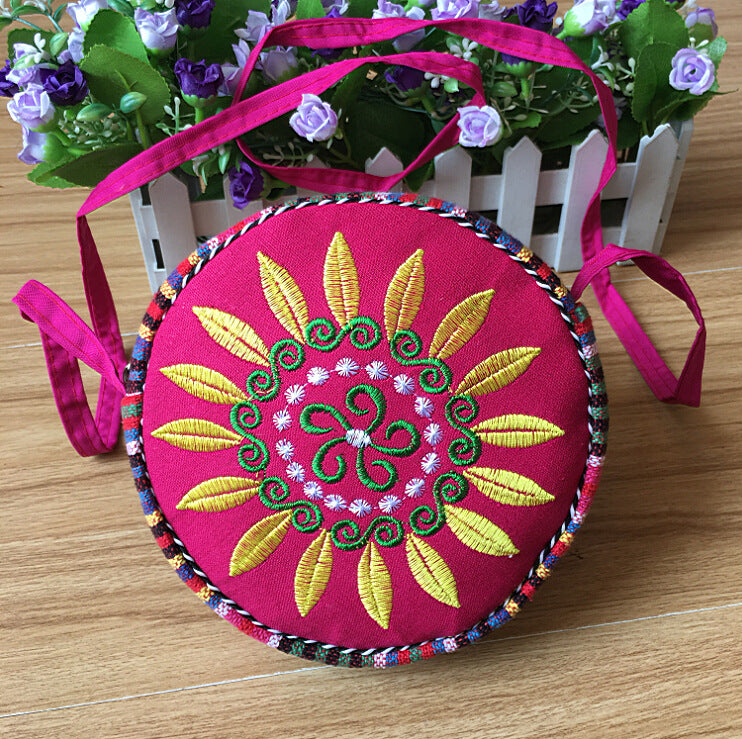 Yunnan National Style Embroidery Bag Cotton and Linen Cloth Miao Embroidery Tabor Women's Crossbody Ethnic Small Bag Stall Scenic Spot