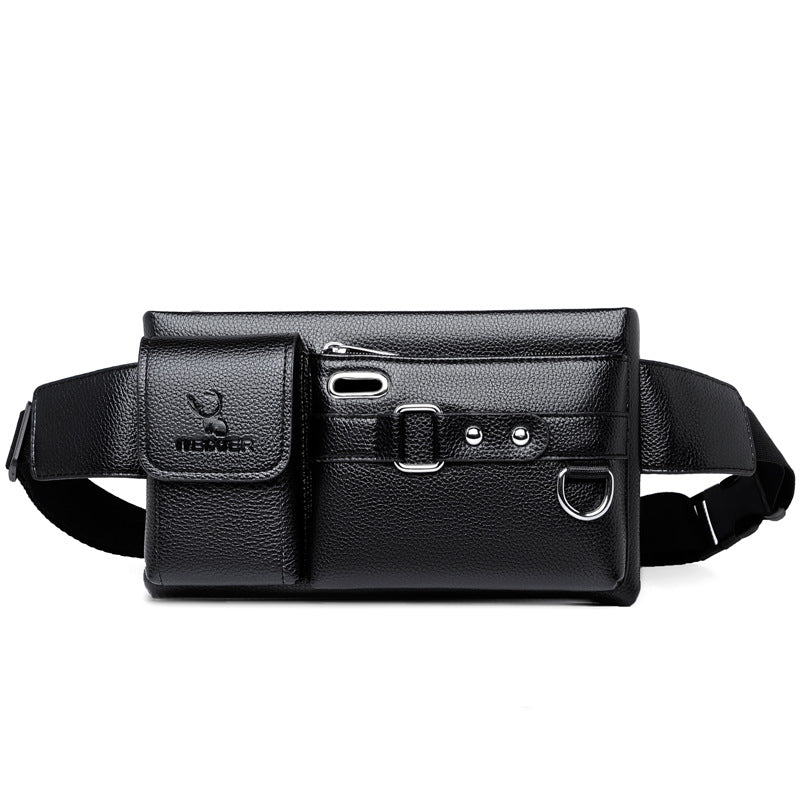 Men's bag fashion mobile phone bag sports waist bag multi-functional outdoor mobile phone bag pu boys crossbody bag cycling waist bag men