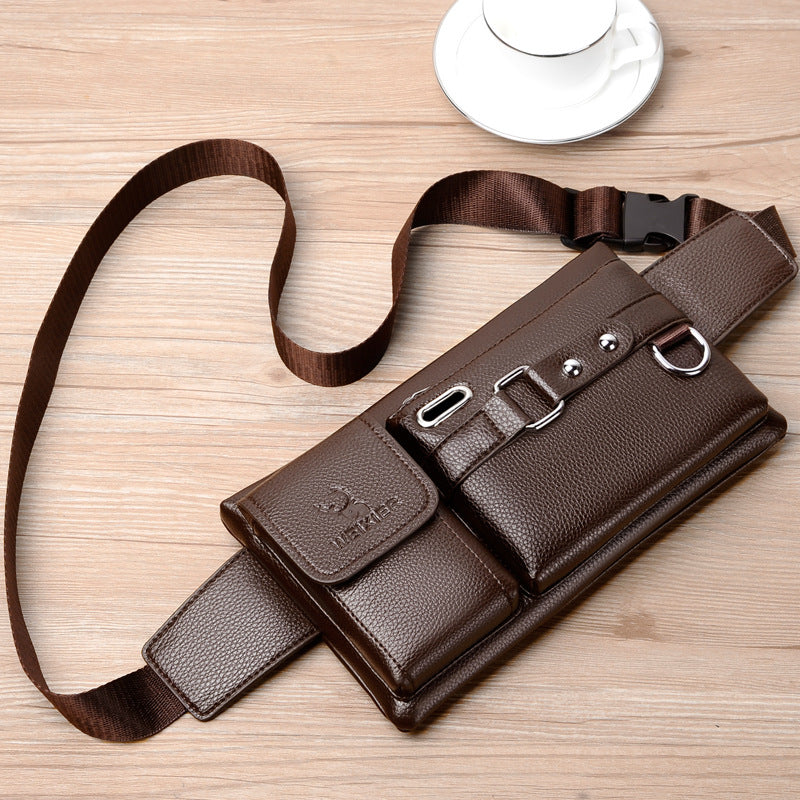 Men's bag fashion mobile phone bag sports waist bag multi-functional outdoor mobile phone bag pu boys crossbody bag cycling waist bag men