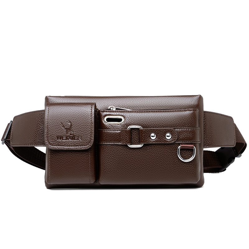 Men's bag fashion mobile phone bag sports waist bag multi-functional outdoor mobile phone bag pu boys crossbody bag cycling waist bag men
