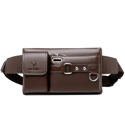 Men's bag fashion mobile phone bag sports waist bag multi-functional outdoor mobile phone bag pu boys crossbody bag cycling waist bag men