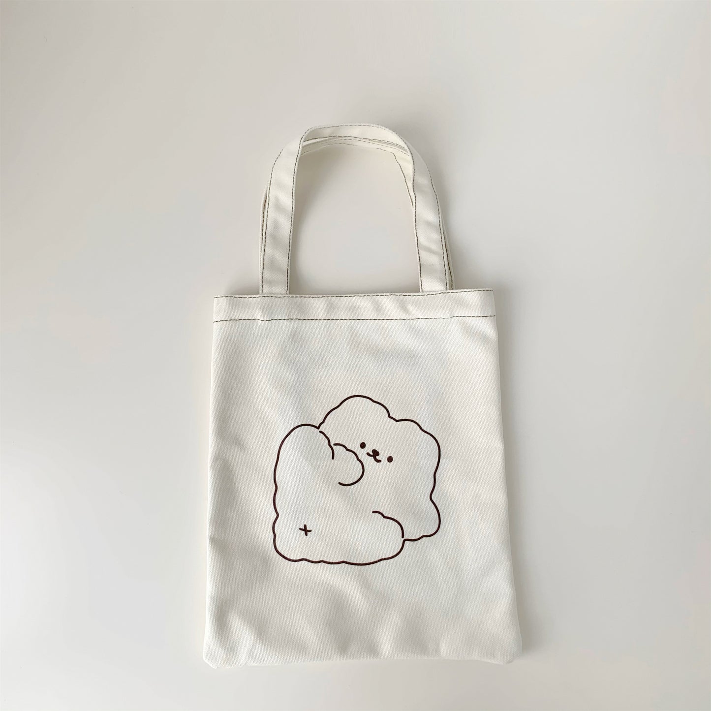 Canvas Bear Handbag Cute Cotton Storage Shoulder Bag Simple Student Canvas Small Bag