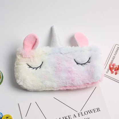 Cross-Border New Arrival Unicorn Pencil Case Girl Rainbow Stationery Case Student Cartoon Plush Pencil Bag Pencil Case Storage Cosmetic Bag