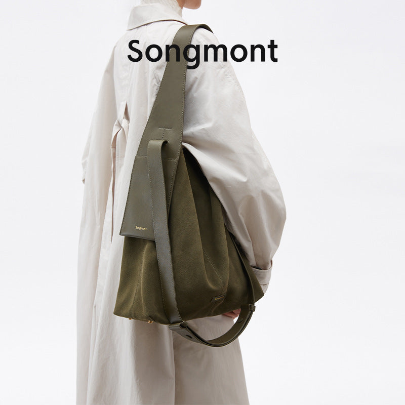 songmont mountain pine suede hanging ear tote bag lazy commuter shoulder crossbody bag bucket bag large bag