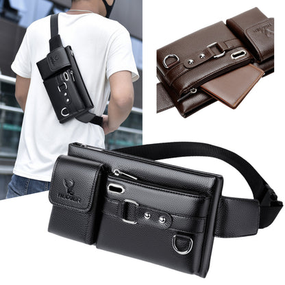 Men's bag fashion mobile phone bag sports waist bag multi-functional outdoor mobile phone bag pu boys crossbody bag cycling waist bag men