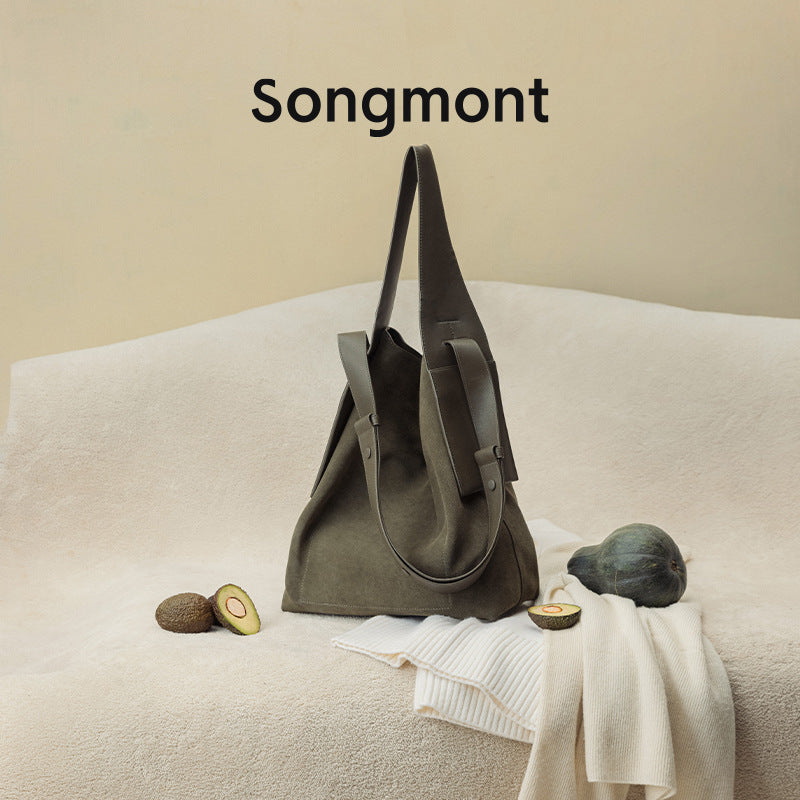 songmont mountain pine suede hanging ear tote bag lazy commuter shoulder crossbody bag bucket bag large bag