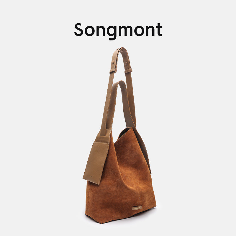 songmont mountain pine suede hanging ear tote bag lazy commuter shoulder crossbody bag bucket bag large bag