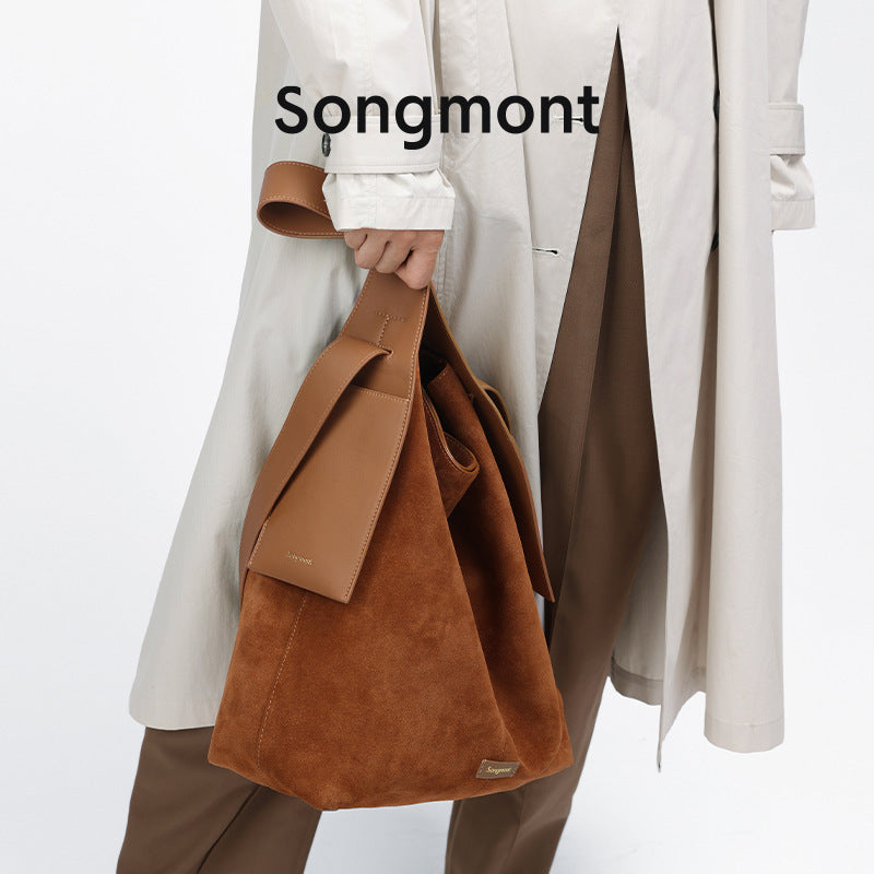 songmont mountain pine suede hanging ear tote bag lazy commuter shoulder crossbody bag bucket bag large bag