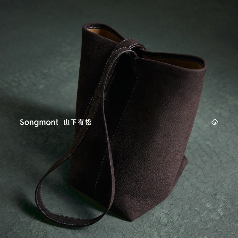 Songmont Yamashita Arimatsuzato Forget Series Pottery Bucket Bag Autumn and Winter New Large Capacity Shoulder Crossbody Bucket Bag