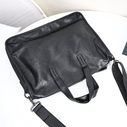 Casual portable shoulder bag for men, large-capacity cross-body Korean business travel computer bag, briefcase