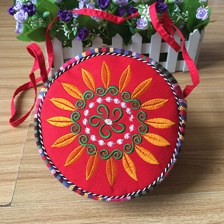 Yunnan National Style Embroidery Bag Cotton and Linen Cloth Miao Embroidery Tabor Women's Crossbody Ethnic Small Bag Stall Scenic Spot