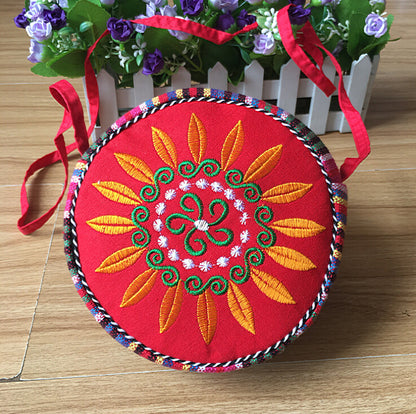 Yunnan National Style Embroidery Bag Cotton and Linen Cloth Miao Embroidery Tabor Women's Crossbody Ethnic Small Bag Stall Scenic Spot