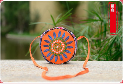 Yunnan National Style Embroidery Bag Cotton and Linen Cloth Miao Embroidery Tabor Women's Crossbody Ethnic Small Bag Stall Scenic Spot